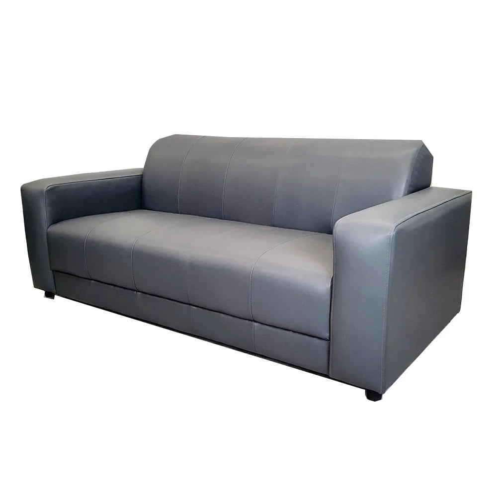 Chatham 3 Seater Faux Leather Sofa in Dark Grey