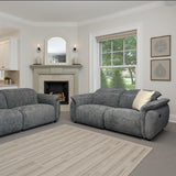 Chelsea Fabric 2 Seater Electric Recliner Sofa In Charcoal Grey