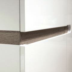 Chelsea Living 1 drawer 2 door sideboard in white with an Truffle Oak Trim - Furniture One Shop