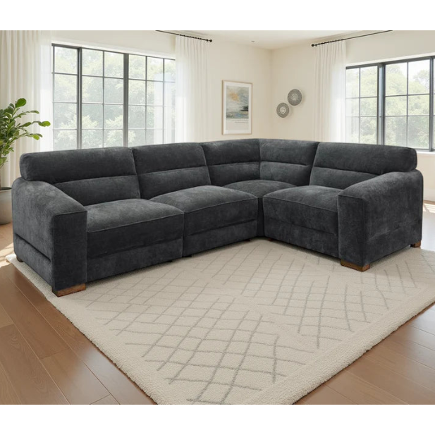Chicago Universal Corner Sofa In Charcoal