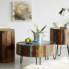 Coastal Drum Coffee Table - Furniture One Shop