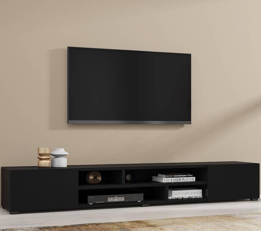 Coby Wooden TV Stand 209cm in Black Matt