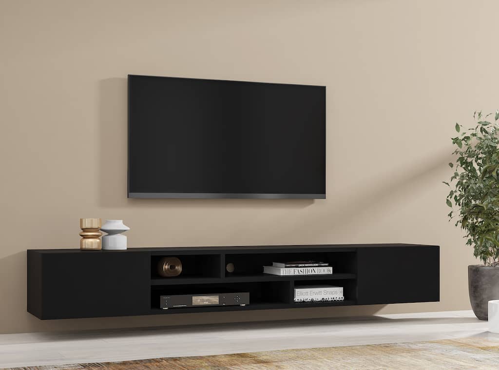 Coby Wooden TV Stand 209cm in Black Matt