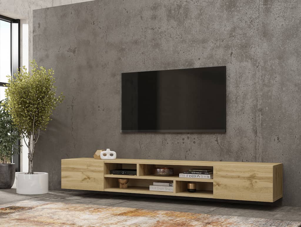 Coby Wooden TV Stand 209cm in Oak Wotan