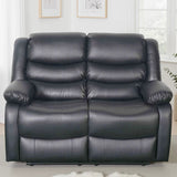 Conrad Black Bonded Leather Manual Recliner 2 Seater Sofa