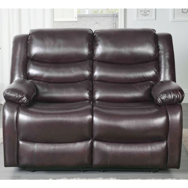 Conrad Brown Bonded Leather Manual Recliner 2 Seater Sofa