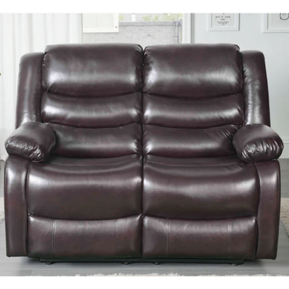 Conrad Brown Bonded Leather Manual Recliner 2 Seater Sofa