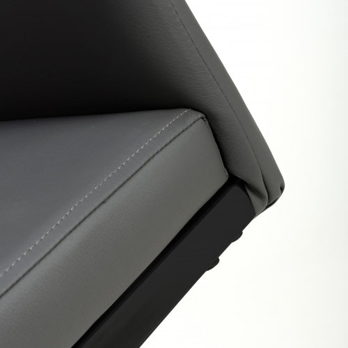 Cordoba Dark Grey Leather Effect Dining Chairs With Black Legs (Pack of 4)