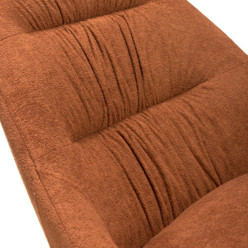 Corinth Burnt Orange Linen Effect Fabric Dining Chairs In Pair