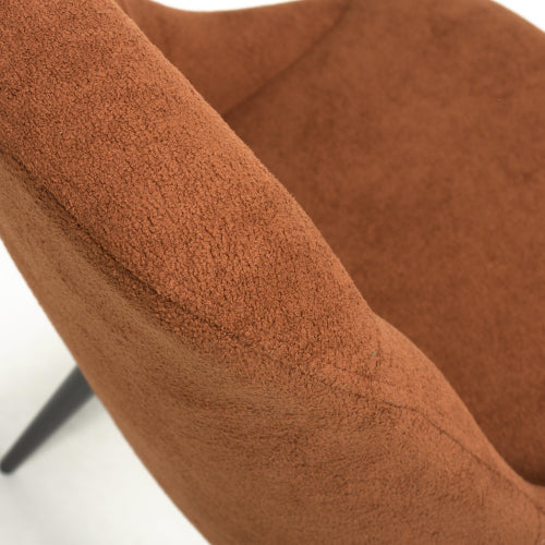 Corinth Burnt Orange Linen Effect Fabric Dining Chairs In Pair
