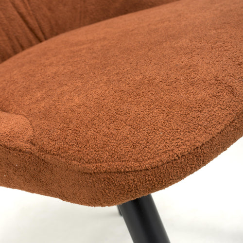 Corinth Burnt Orange Linen Effect Fabric Dining Chairs In Pair