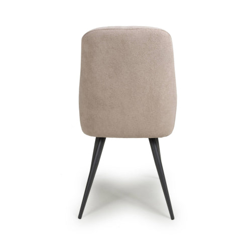 Corinth Natural Linen Effect Fabric Dining Chairs In Pair