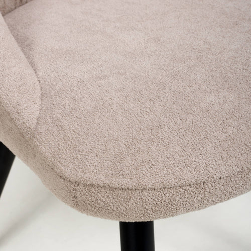 Corinth Natural Linen Effect Fabric Dining Chairs In Pair