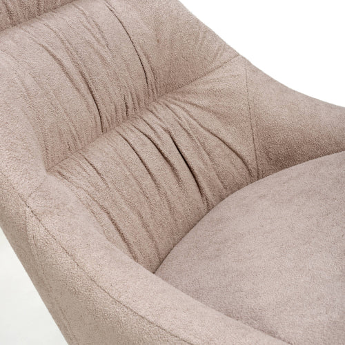 Corinth Natural Linen Effect Fabric Dining Chairs In Pair