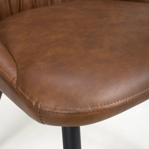 Corinth Tan Faux Leather Dining Chairs In Pair