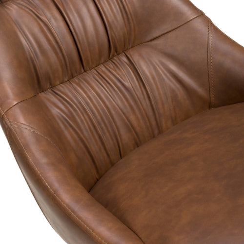 Corinth Tan Faux Leather Dining Chairs In Pair