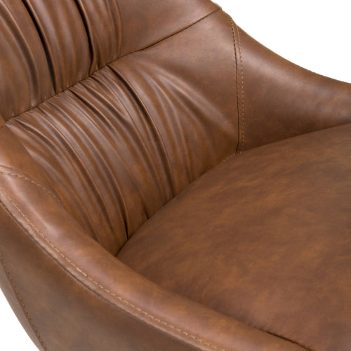 Corinth Tan Faux Leather Dining Chairs In Pair