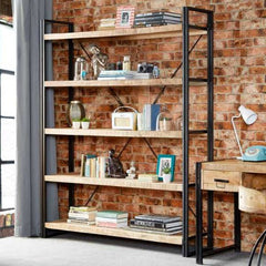 Cosmo Industrial Large Open Bookcase - Furniture One Shop