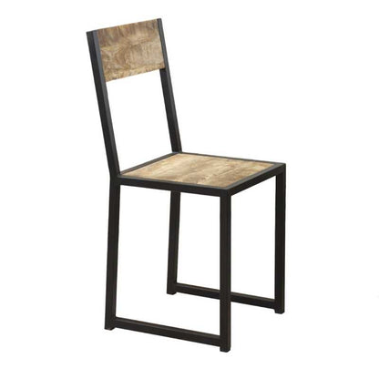 Cosmo Industrial Metal & Wood Dining Chair In Pair