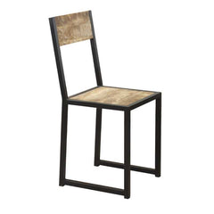 Cosmo Industrial Metal & Wood Dining Chair In Pair