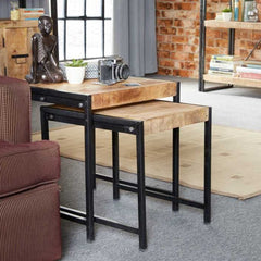 Cosmo Industrial Nest Of 2 Tables - Furniture One Shop