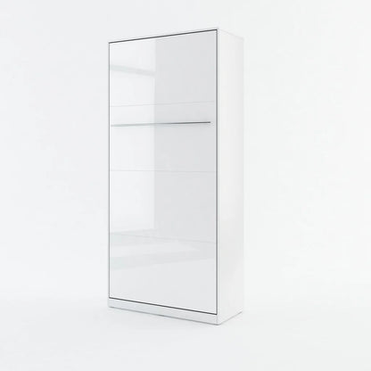 CP-03 Vertical Wooden Wall Single Bed in Gloss White 90cm