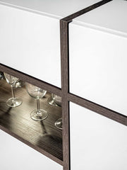 Cross Wooden 2 Door 4 Drawers Sideboard in White High Gloss - Furniture One Shop