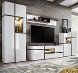 Cross Wooden Entertainment Unit in Front White High Gloss