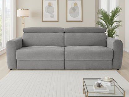 Dakota 3 Seater Electric Reclining Sofa Bed In Grey Fabric - Furniture One Shop