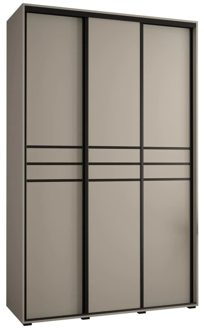 Dakota 3 Sliding Door Wooden Wardrobe in Cashmere