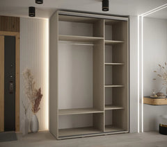 Dakota 3 Sliding Door Wooden Wardrobe in Cashmere - Furniture One Shop