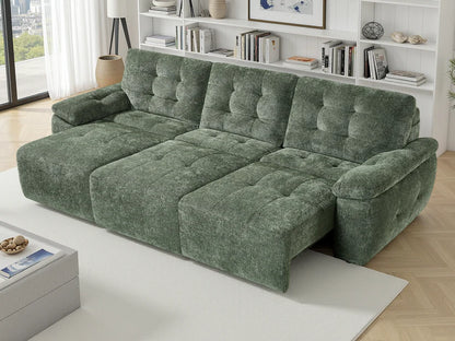 Dallas Electric Sofa Bed 3 Seater In Green - Furniture One Shop