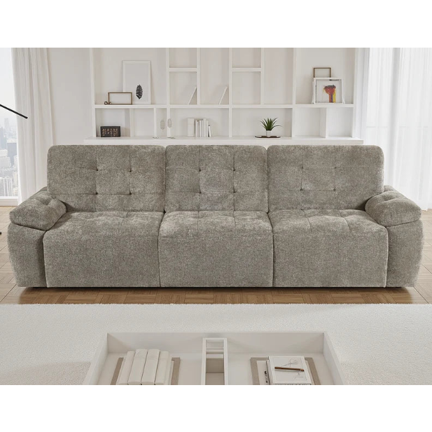 Dallas Electric Sofa Bed 3 Seater In Mushroom