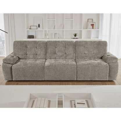 Dallas Electric Sofa Bed 3 Seater In Mushroom