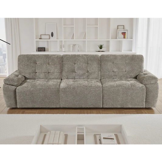 Dallas Electric Sofa Bed 3 Seater In Mushroom