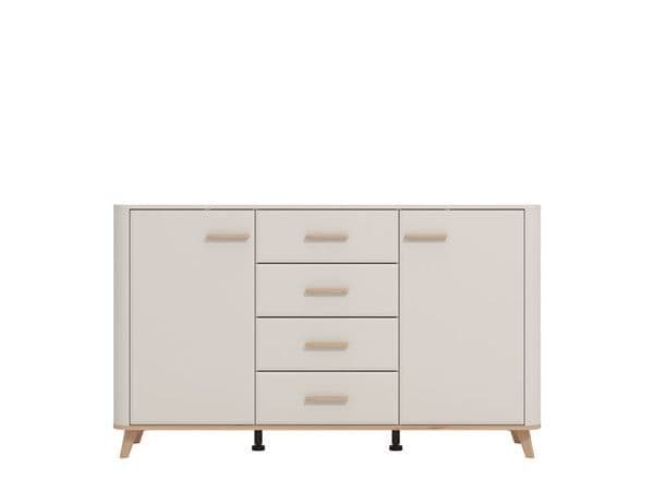 Dariqon 2 Door 4 Drawer Sideboard In Cashmere And Oak Effect