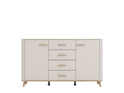 Dariqon 2 Door 4 Drawer Sideboard In Cashmere And Oak Effect
