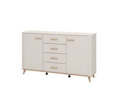 Dariqon 2 Door 4 Drawer Sideboard In Cashmere And Oak Effect