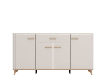 Dariqon 4 Door 1 Drawer Sideboard In Cashmere And Oak Effect