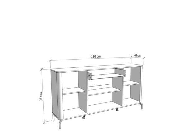 Dariqon 4 Door 1 Drawer Sideboard In Cashmere And Oak Effect