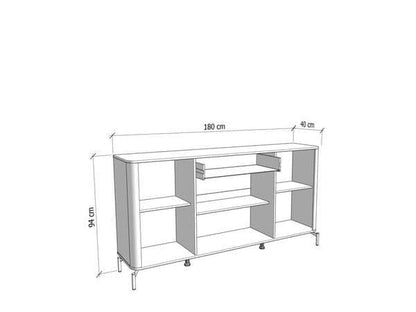 Dariqon 4 Door 1 Drawer Sideboard In Cashmere And Oak Effect
