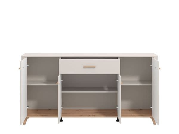 Dariqon 4 Door 1 Drawer Sideboard In Cashmere And Oak Effect