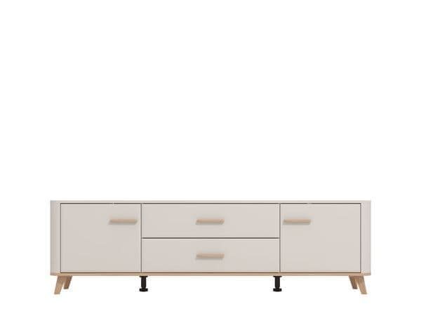 Dariqon Large TV Stand With 2 Door 2 Drawer In Cashmere And Oak Effect