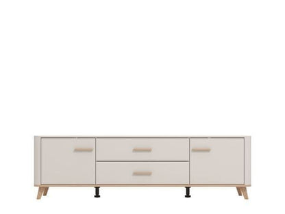 Dariqon Large TV Stand With 2 Door 2 Drawer In Cashmere And Oak Effect