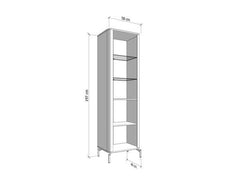Dariqon Tall Slim 2 Door Display Cabinet In Cashmere And Oak Effect