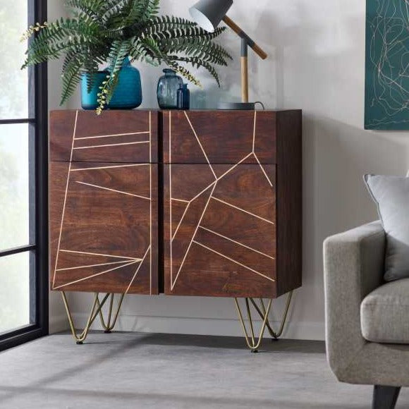 Dark Gold 2 Door Medium Sideboard