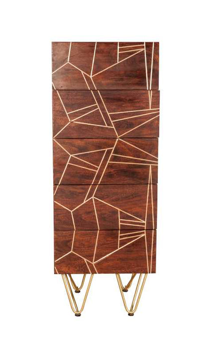 Dark Gold Tall Chest Of Drawers