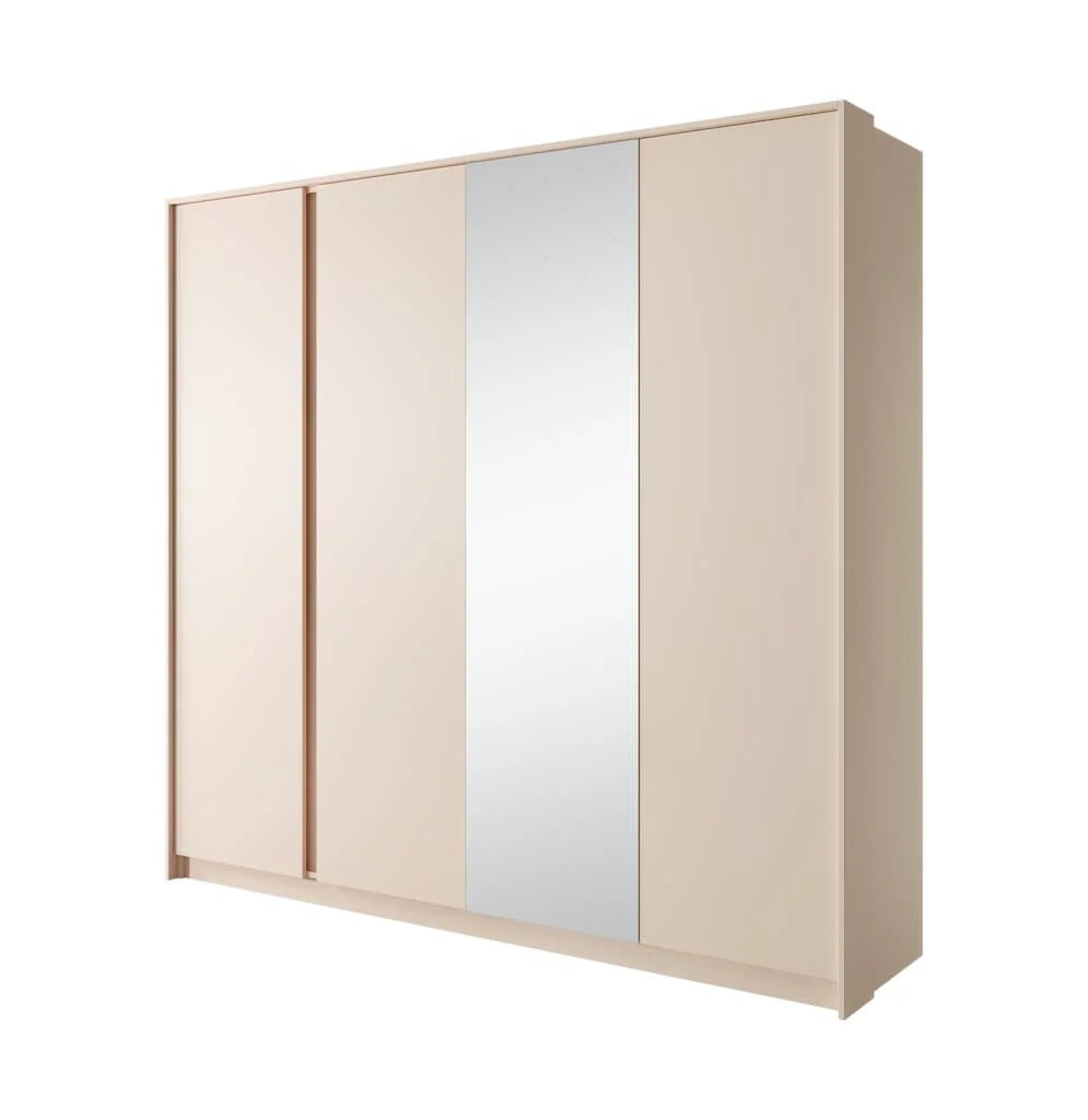 Dast Hinged Door Wooden Wardrobe 223cm in Beige