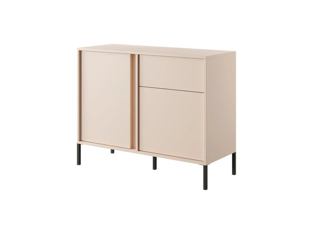 Dast Wooden Sideboard 104cm in Beige with Black Metal Legs