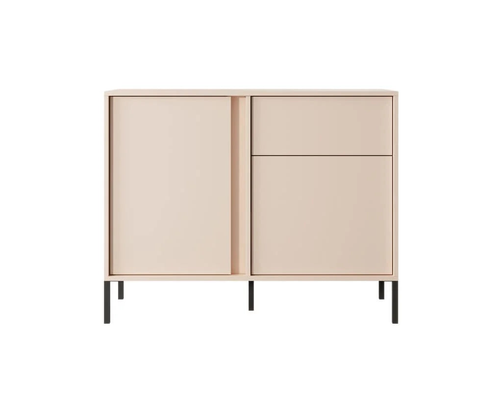 Dast Wooden Sideboard 104cm in Beige with Black Metal Legs